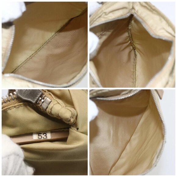 PRADA Shoulder Bag Nylon Beige Silver Auth 156267 - Picture 15 of 16